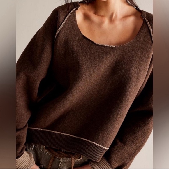 Free People We The Free Midnight Pullover Espresso Brown XS S - Picture 1 of 3